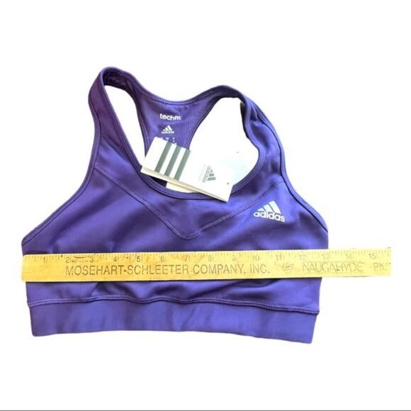 Adidas Sports Bra NWT Women’s Performance Tec- Fit Sports Bra Purple Size Small - Picture 14 of 14
